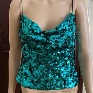 JS Boutique sz S sequined top, poly lined inside